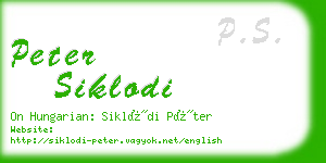 peter siklodi business card